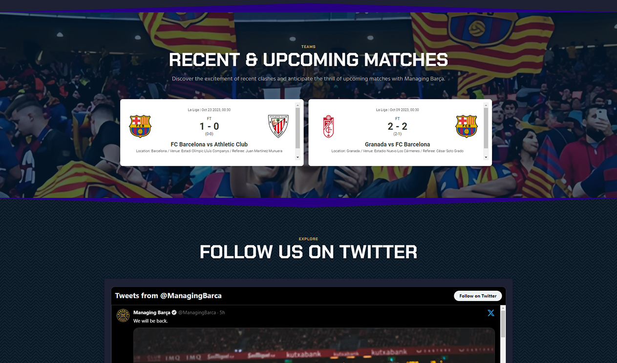 Managing Barca Website Screenshot