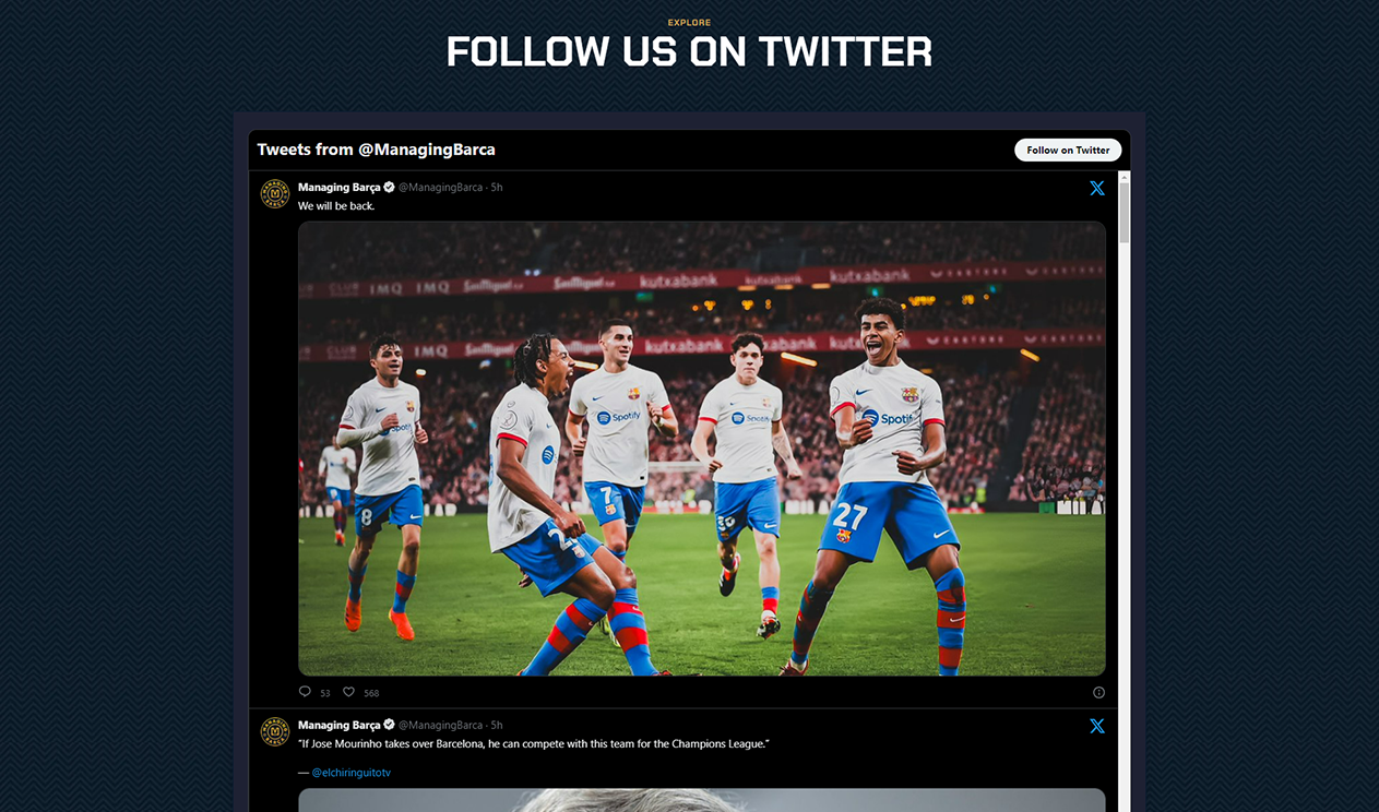 Managing Barca Website Screenshot